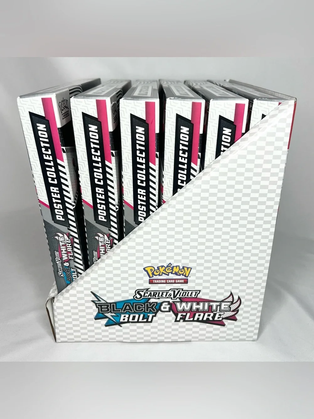 Pokemon TCG Black Bolt/White Flare Poster Collection Sealed Lot of 6 w/ Display
